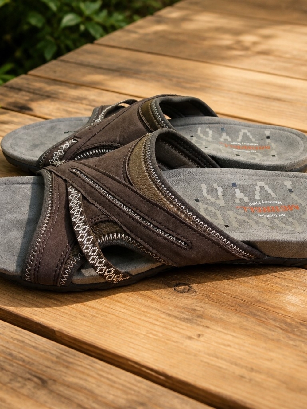 Merrell Women's Gray Brown Slide Sandals - Comfortable Casual Footwear